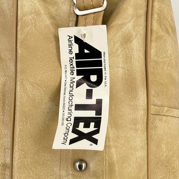 Vintage United Airlines Vinyl Carryon Stewardess Bag Tote Flight Beige Tan NOS - Picture 6 of 10